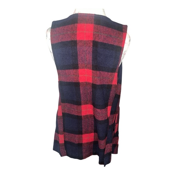 Democracy Red and Black Plaid Vest - Picture 4 of 9